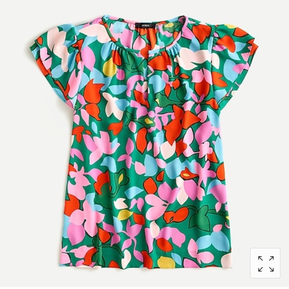 JCrew Ruffle Floral Top